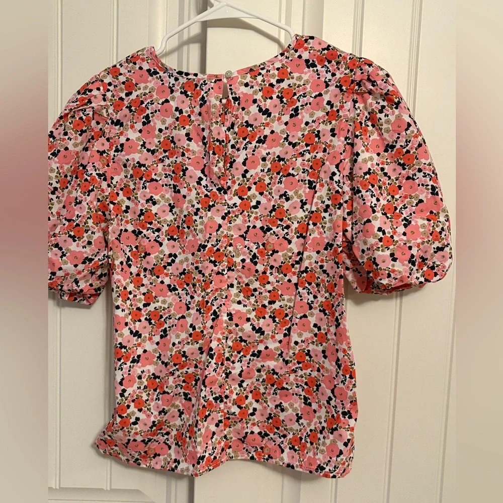 Tommy Hilfiger Ditzy Floral Puff Sleeve Top size Small